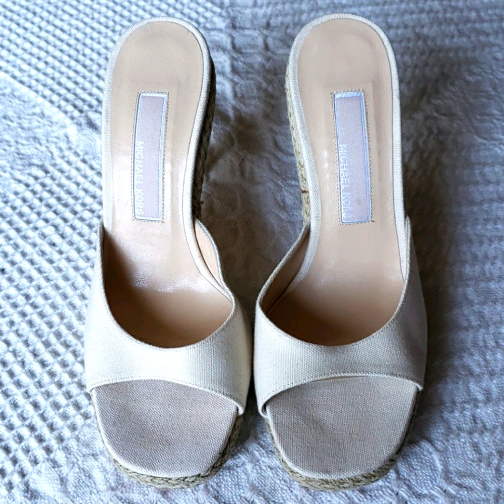 Michael Kors Cantabria Ivory Canvas Sandals